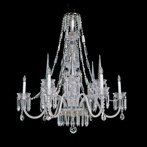 6 light and 6 spear Beauregard Chandelier Reproduction