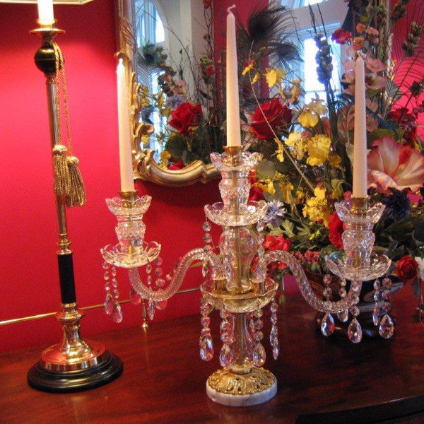 1MB Crystal Candelabra in brass.