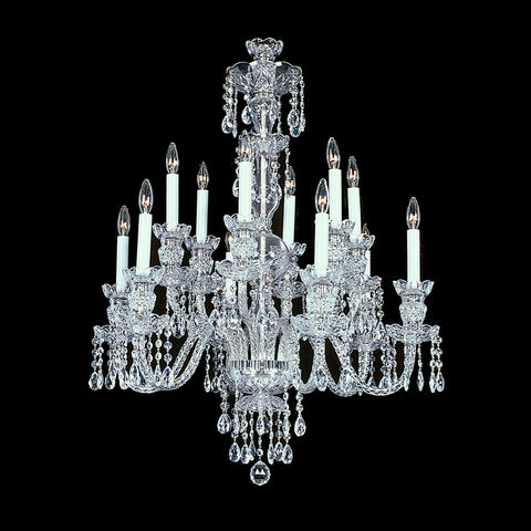 Medium Durham  Crystal Chandelier shown in Nickel finish.  Note the clear wire in the arms.