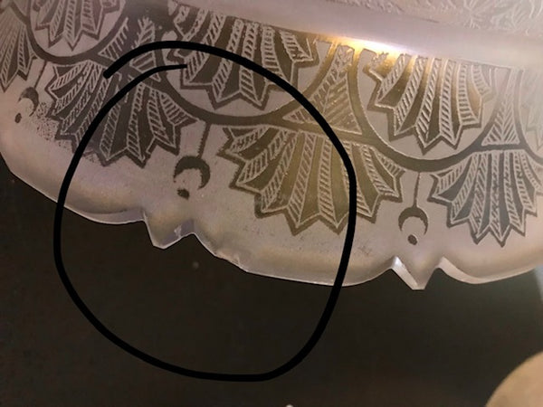 SSG3 Antique Victorian Glass Shade, 3-3/4" Fitter