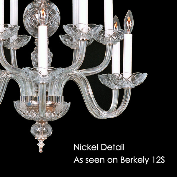 Nickel detail as seen on the Berkeley 12S chandelier. Note the clear wire running through the arms.