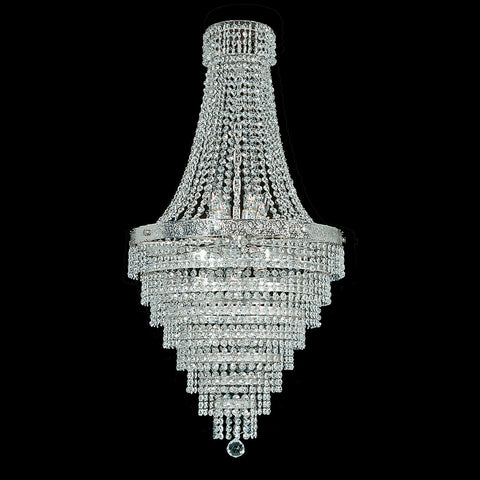 Crystal Chandelier tier 144/8 with  nickel bands 