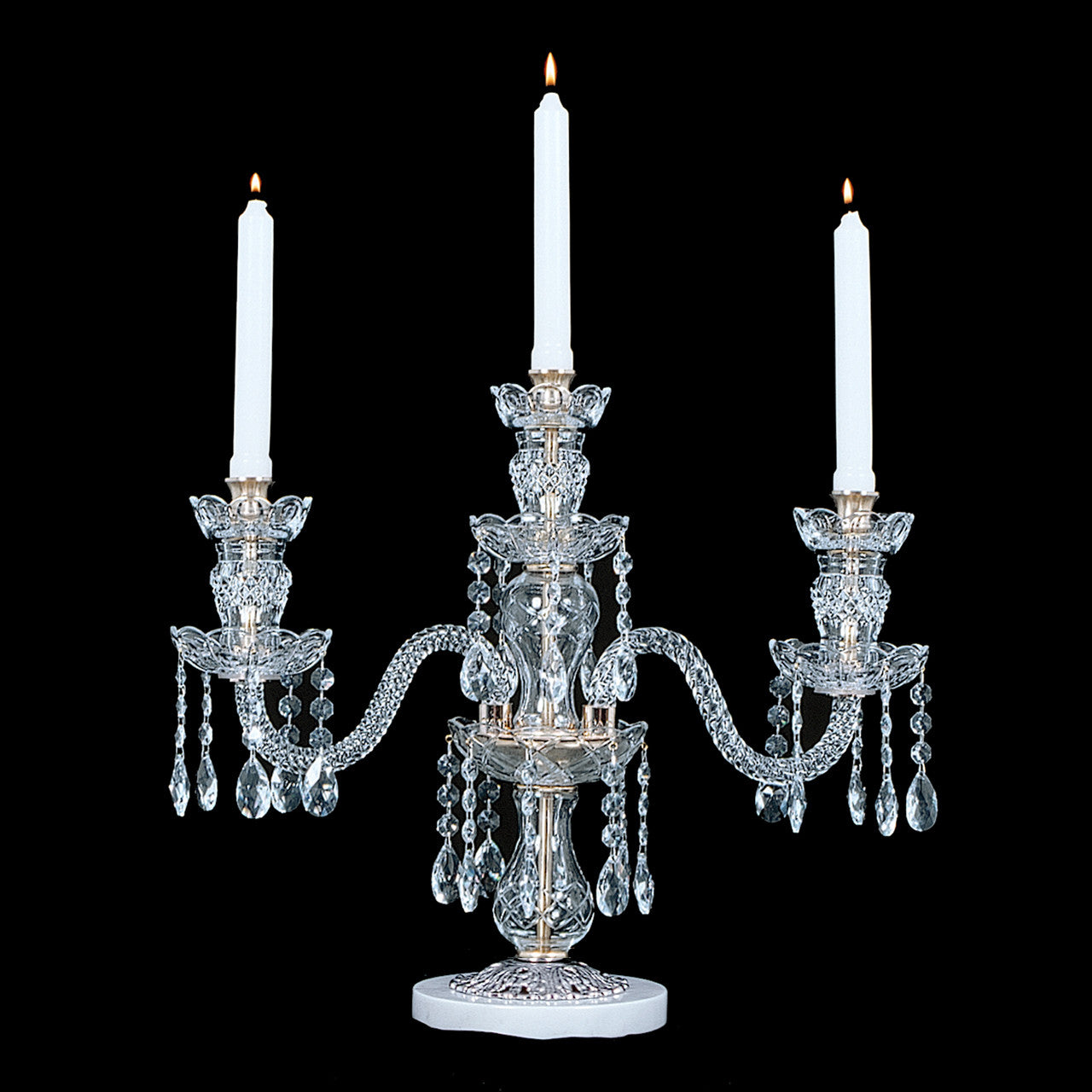 Hot! 5 Arms Crystal Candelabra with Hanging Crystals for Wedding