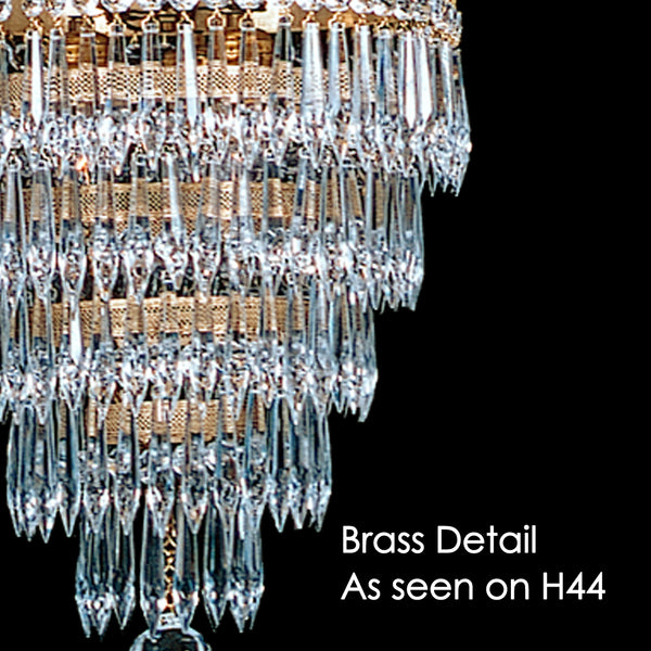 Brass banding as shown on the H44 tier chandelier.