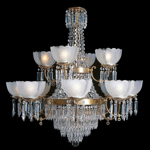 12 light, large Victorian Chandelier Charleston 8+4