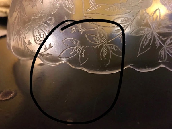 SSG5 Antique Victorian Glass Shade, 4" Fitter