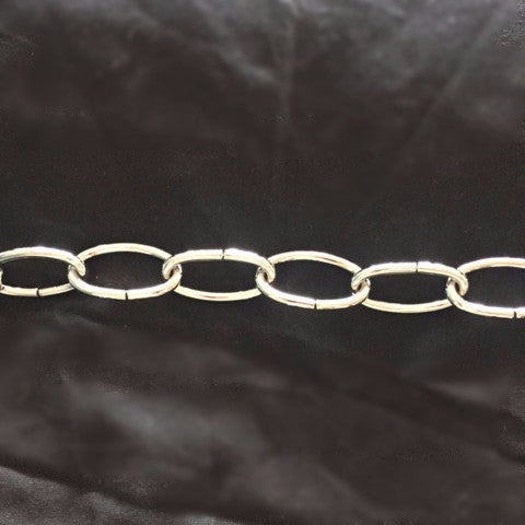 Nickel chandelier chain.
