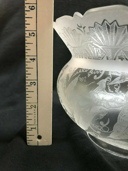 SSG2 Antique Victorian Glass Shade, 4" Fitter