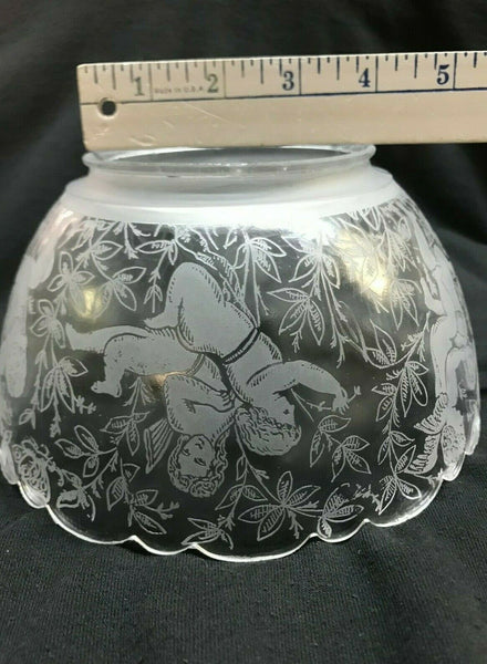SSG6 Antique Victorian Glass Shade, 4" Fitter