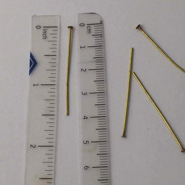 Head Pin - 1.5" - Brass - Pack of 100