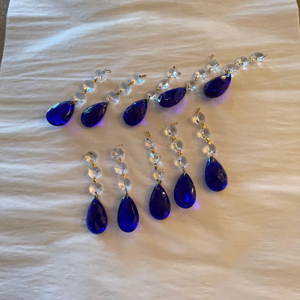 Blue, 1.5" Almond with Octagons - Set