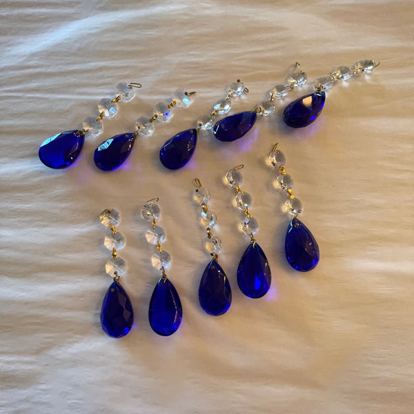 Blue, 1.5" Almond with Octagons - Set