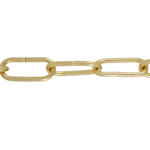 Solid BRASS, 8 GA, oval link chain, 3' length